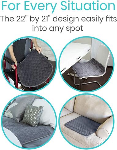 Sures Waterproof Chair Pads for Incontinence (22" x 21") - Washable, Waterproof Seat Protector - Chair Protector Seat Cover - Absorbent Pad for Bed, Seat, Car, Wheelchair & Recliner (Brown, 4 Pack) in Kuwait