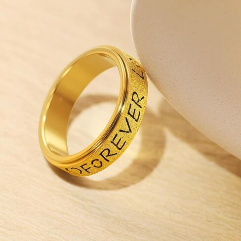 OreilleStar Fidget Anxiety Ring for Women: Stainless Steel Spinner Love Forever Symbol Promise Engagement Wedding Band Ring Gold Silver Black Size 5-10 in Saudi Arabia