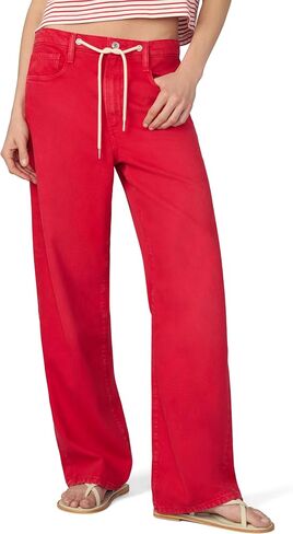 Joe's Women's The Ryan Relaxed Low Rise Straight Leg Draw Cord Denim Pant in Saudi Arabia
