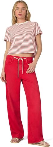 Joe's Women's The Ryan Relaxed Low Rise Straight Leg Draw Cord Denim Pant in Saudi Arabia
