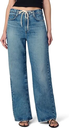 Joe's Women's The Ryan Relaxed Low Rise Straight Leg Draw Cord Denim Pant in Saudi Arabia
