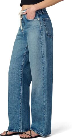 Joe's Women's The Ryan Relaxed Low Rise Straight Leg Draw Cord Denim Pant in Saudi Arabia
