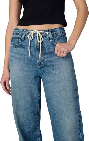 Joe's Women's The Ryan Relaxed Low Rise Straight Leg Draw Cord Denim Pant in Saudi Arabia