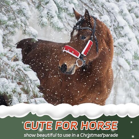 Christmas Fleece Scarf for Horse, Red Santa Equestrian Decoration Holiday Xmas Parade in Saudi Arabia