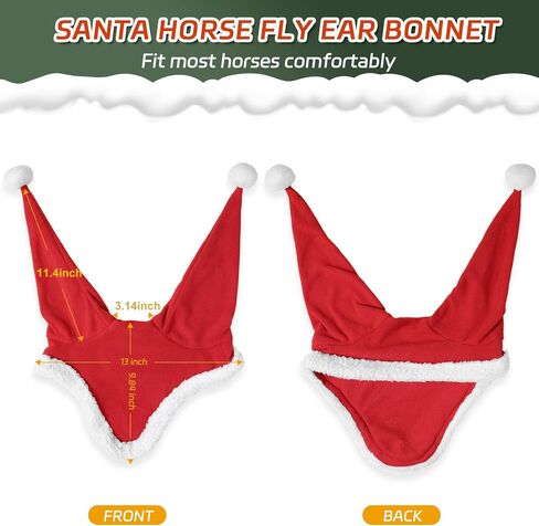 Christmas Fleece Scarf for Horse, Red Santa Equestrian Decoration Holiday Xmas Parade in Saudi Arabia