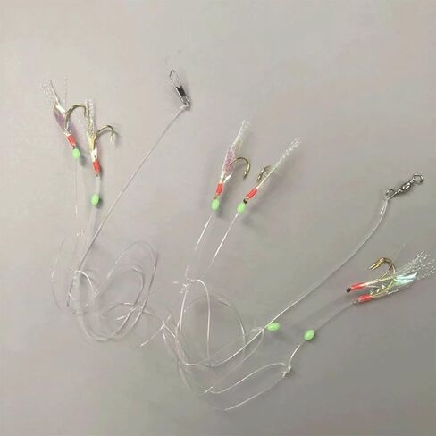 36 PCS Luminous Fishing Rigs Fishing,Sabiki Rigs Sabiki, Fishing Lures Bait Rigs,Fishing Rigs with Sharp Hooks Saltwater String Hook, for Freshwater Saltwater Fishing Lures Bait Rig Tackle in Saudi Arabia