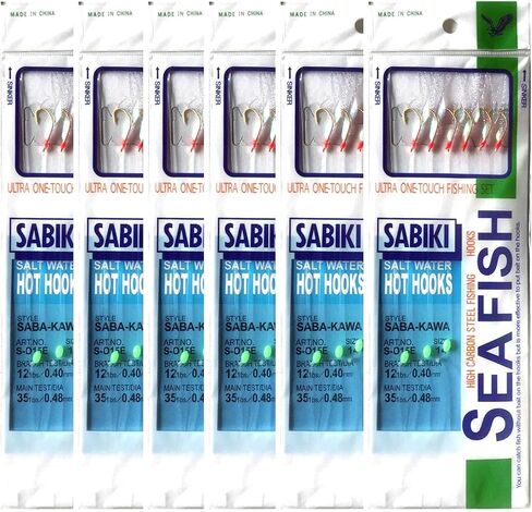 36 PCS Luminous Fishing Rigs Fishing,Sabiki Rigs Sabiki, Fishing Lures Bait Rigs,Fishing Rigs with Sharp Hooks Saltwater String Hook, for Freshwater Saltwater Fishing Lures Bait Rig Tackle in Saudi Arabia
