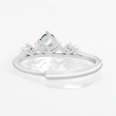S925 Sterling Silver Jade Ring, Inlaid Natural A-Grade Jade Yang Green Bowknot Ice-Type Adjustable Ring, A Gift for Your Girlfriend on Valentine's Day in Saudi Arabia
