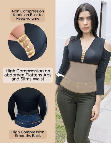ARANZA Women Bodysuit Jumpsuit Body Shaper Blouse Blusa de Mujer Faja Colombiana in Kuwait