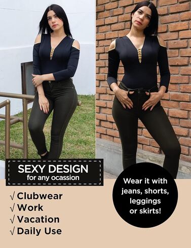 ARANZA Women Bodysuit Jumpsuit Body Shaper Blouse Blusa de Mujer Faja Colombiana in Kuwait