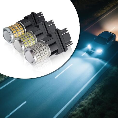 Mandark 7443 Car LED Bulb, 2PCS Super Bright Automotive Reverse Tail Brake Light, Vehicle Daytime Running Backup Lighting Replacement Accessories, Universal for SUV Sedan Truck (White) in Saudi Arabia