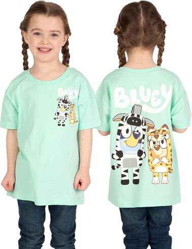 Bluey Tshirt ، قميص فتيات قصير الأكمام ، Tshirt Kids Bingo For Summer ، Cotton Girls Summer Closy in Saudi Arabia