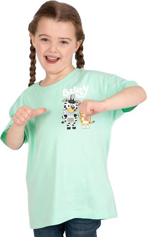 Bluey Tshirt ، قميص فتيات قصير الأكمام ، Tshirt Kids Bingo For Summer ، Cotton Girls Summer Closy in Saudi Arabia