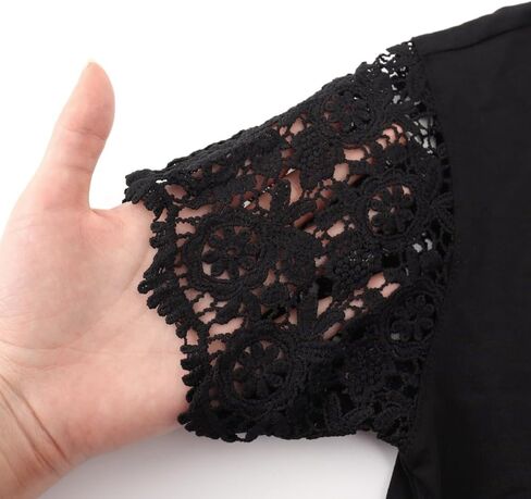 NOOMELFISH Girls Lace Short Sleeve Thirts Kids Summer Tops Tops Plouse (5-12 years) in Saudi Arabia