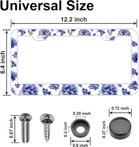 Checkered License Plate Frames，Checkered Car Accessories for Women，Cute Licens,e Plate Holder，Aluminum License Plate Frame Fits Standard US Vehicles Size 12.2 x 6 Inch (Multicolor-2pcs) in Kuwait