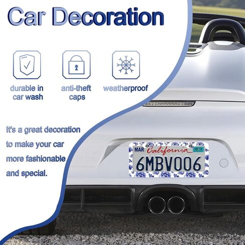 Checkered License Plate Frames，Checkered Car Accessories for Women，Cute Licens,e Plate Holder，Aluminum License Plate Frame Fits Standard US Vehicles Size 12.2 x 6 Inch (Multicolor-2pcs) in Kuwait