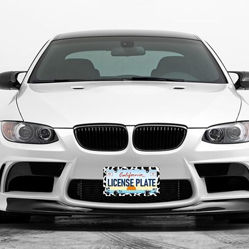 Black Leopard Cheetah Print License Plate Frames - 2 Pack Animal Print License Plate Holder, Stainless Steel Rust-Proof Waterproof Car Decorative Tag Frame with Screws Fasteners Caps in Saudi Arabia