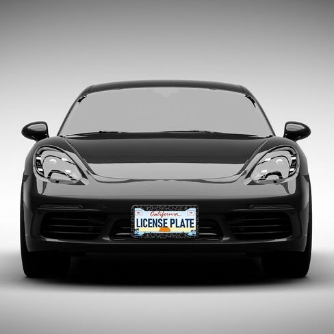 Black Leopard Cheetah Print License Plate Frames - 2 Pack Animal Print License Plate Holder, Stainless Steel Rust-Proof Waterproof Car Decorative Tag Frame with Screws Fasteners Caps in Saudi Arabia