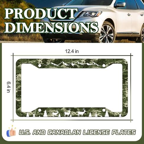 Black Leopard Cheetah Print License Plate Frames - 2 Pack Animal Print License Plate Holder, Stainless Steel Rust-Proof Waterproof Car Decorative Tag Frame with Screws Fasteners Caps in Saudi Arabia