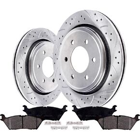 Replacement Brake Kits Rear Brake Pads And Rotors Kit Compatible With Ford F-150 2015-2017; 6 Lug, Electric/Power-Operated Parking Brake in Kuwait