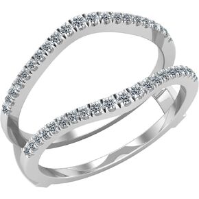 Dazzlingrock Collection 0.26 Carat Round White Diamond Engagement Enhancer Guard Ring for Her in 925 Sterling Silver in Saudi Arabia
