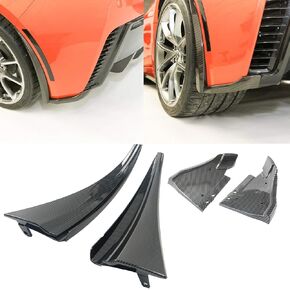 Rear Side Splash Guards Mud Flap with Rear Bumper Side Corner Splitter Apron 4PCS for Corvette C7 ZR1 Z06 Grand Sport 2015-2019 (Carbon Fiber Print) in Kuwait