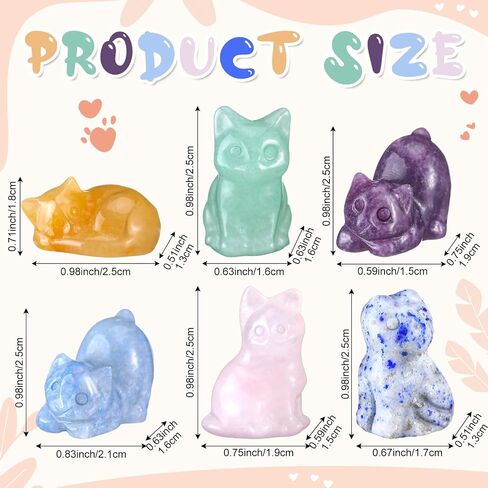 6 PCS Crystal Cat تمثال كريستال نوم Cat Decor in Saudi Arabia