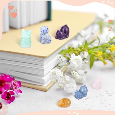 6 PCS Crystal Cat تمثال كريستال نوم Cat Decor in Saudi Arabia