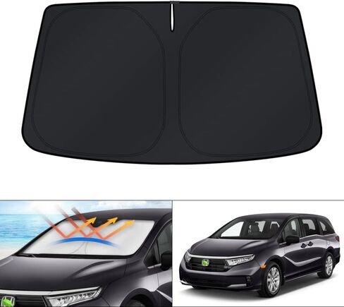 KUST Windshield Sun Shade for 2018-2025 2026 Honda Odyssey Accessories LX,EX,EX-L,Touring,Elite Minivan Window Sunshade Sun Visor Protector Foldable Blocks UV Rays Keep Your Car Cooler in Saudi Arabia