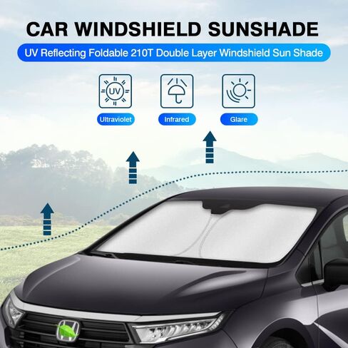 KUST Windshield Sun Shade for 2018-2025 2026 Honda Odyssey Accessories LX,EX,EX-L,Touring,Elite Minivan Window Sunshade Sun Visor Protector Foldable Blocks UV Rays Keep Your Car Cooler in Saudi Arabia