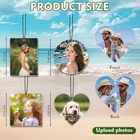 معطرات الهواء المخصصة مع الصورة - معطر الهواء الشخصي للسيارة ، نص صورة مزدوج التخصيص ، حفل زفاف عيد ميلاد للرجال صديقة صديقها (المحاصيل) in Kuwait