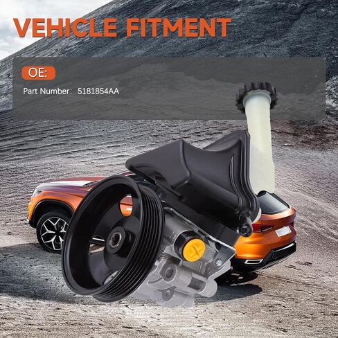 1PC مضخة التوجيه الكهربائية 5181854AA 5181778AB RL181778AB مع بكرة متوافقة مع Dodge Challenger 2014-2018 ، Dodge Charger 2012-2019 ، Jeep Grand Cherokee 2013-2015 in Saudi Arabia