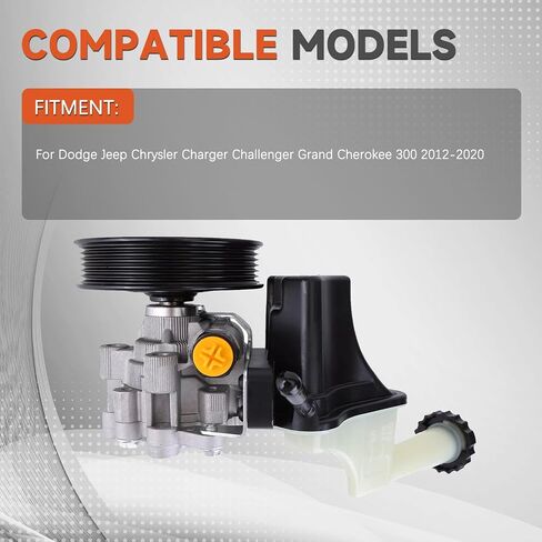 1PC مضخة التوجيه الكهربائية 5181854AA 5181778AB RL181778AB مع بكرة متوافقة مع Dodge Challenger 2014-2018 ، Dodge Charger 2012-2019 ، Jeep Grand Cherokee 2013-2015 in Saudi Arabia