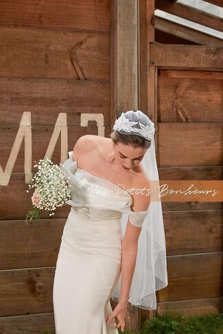 كاب جولييت الأزهار ، رأس الزعنفة ، العشرينات من القرن العشرين حجاب الزفاف الأنيق ، Boho Bride ، Fingertip Veil in Saudi Arabia