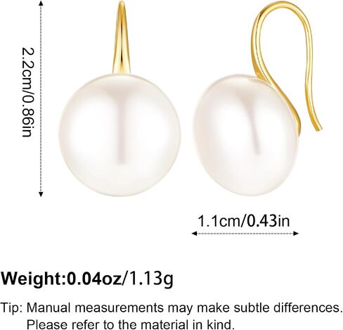 Pearl Earrings for Women Minimalist Pearl Drop Earrings Elegant Gold Leverback Pearl Dangle Earrings Wedding jewelry Bridesmaid Gifts in Saudi Arabia