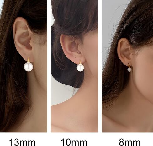 Pearl Earrings for Women Minimalist Pearl Drop Earrings Elegant Gold Leverback Pearl Dangle Earrings Wedding jewelry Bridesmaid Gifts in Kuwait