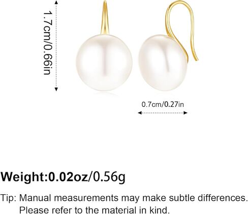 Pearl Earrings for Women Minimalist Pearl Drop Earrings Elegant Gold Leverback Pearl Dangle Earrings Wedding jewelry Bridesmaid Gifts in Kuwait