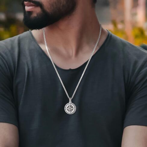 Eusense Cremation Jewelry for Ashes Urn Necklace to Put Ashes In 925 Sterling Silver Memorial Pendant Compass Urn Necklaces for Ashes Necklace for Women Men in Saudi Arabia