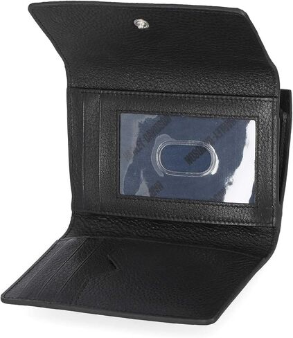 Harley-Davidson Women's Pebble Leather Bar & Shield Billfold Wallet - Black in Saudi Arabia