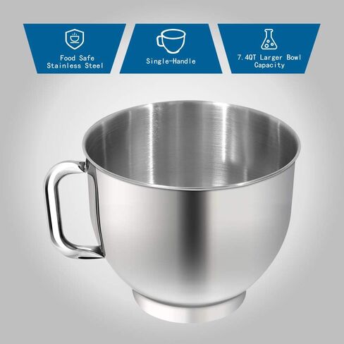 Aucma Stand Mixer,7.4QT 6-Speed Tilt-Head Kitchen Mixer, Electric Food Mixer with Dough Hook, Wire Whip & Beater (Red) in Kuwait