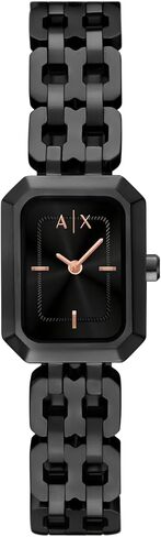 Armani Exchange A | X Women's Watch ، مستطيل ثنائي الساعة للنساء مع فرقة من الفولاذ المقاوم للصدأ in Kuwait