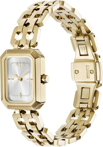 Armani Exchange A|X Women's Watch, Rectangle Two-Hand Watch for Women with Stainless Steel Band in Saudi Arabia