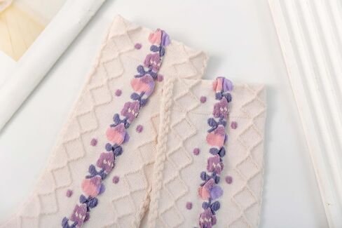 Starella Women's Cute Floral Socks Ruffle Frilly Aesthetic 3D Flower Cotton Preppy Dress Sock 5 Pairs in Kuwait