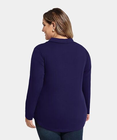 RITERA Plus Size Polo Shirts for Women Fall Long Sleeve V Neck Tops Casual Collared Blouses XL-5XL in Saudi Arabia