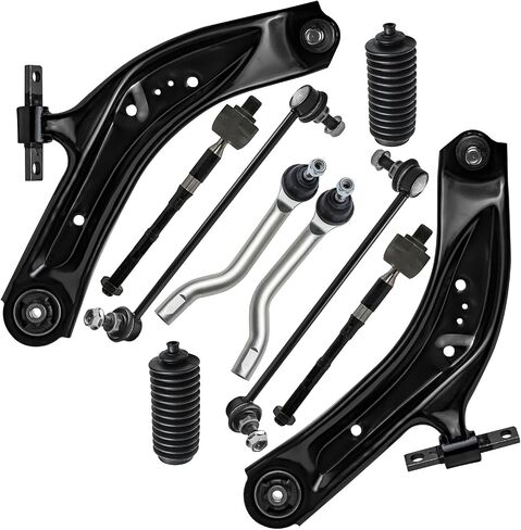 Detroit Axle - 10pc Front End Kit for 2014-2019 Nissan Rogue 2017-2019 Rogue Sport Qashqai, 2 Lower Control Arms with Ball Joint 4 Inner Outer Tie Rods 2 Sway Bars 2 Boots Replacement in Saudi Arabia