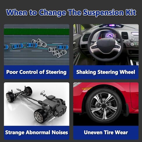 Control Arm, Replacement For Control Arm with Ball Joint Sway Bar Tie Rod Boot Suspension Kit Compatible With 2006-2011 Honda Civic - 12 Pcs in Saudi Arabia