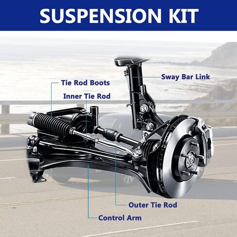 Control Arm, Replacement For Control Arm with Ball Joint Sway Bar Tie Rod Boot Suspension Kit Compatible With 2006-2011 Honda Civic - 12 Pcs in Saudi Arabia