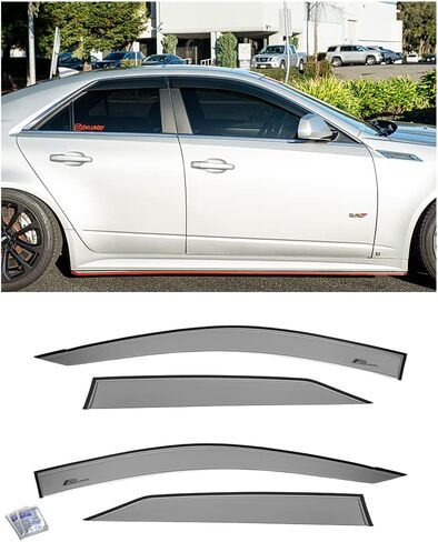 استبدال المتجر المتطرف عبر الإنترنت لنماذج كاديلاك CTS & CTS-V 2008-2013 | EOS Vissors Tape-on Style Smoke Side Side Side Side Window Window Divlectors DWV-V216 in Saudi Arabia