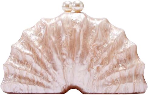 Womens Acrylic Shell Purse Evening Clutch Acrylic Evening Handbag Seashell Bag Clutch Chain Shoulder Bag Party Purse in Saudi Arabia