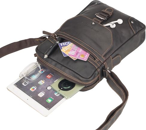 Denver Crossbody Bag – Chestnut Full‑Grain Leather Sling Bag – Compact Urban Shoulder Bag in Saudi Arabia